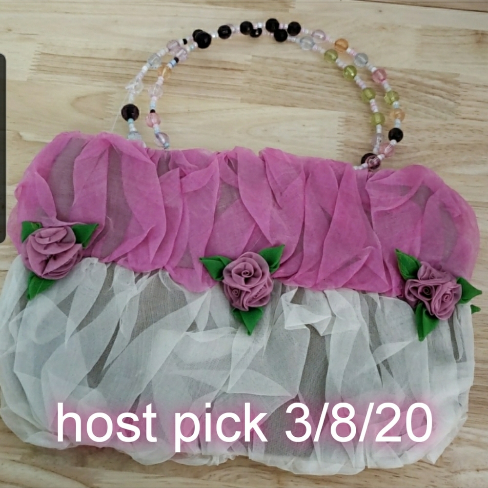 Sarissa designs pink rose bag NWT
